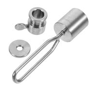 HOUDERCO Poids à Rôtir pour Barbecue, Accessoire de Rôtissage en Acier Inoxydable Argenté, avec Manchon Rotatif et Butée 14mm, Contrepoids 182g, pour Camping et Grillades en Fête