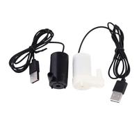 HOUDERCO Pompe à Eau Submersible 1m en Pvc Mini Silencieuse USB 5v 2pcs avec Câble D'alimentation Débit 3l/min Facile à Nettoyer pour Fontaines et Systèmes Hydroponiques