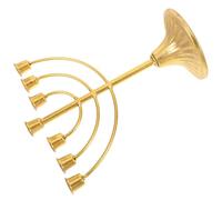 HOUDERCO Porte-Bougies à 7 Branches en Fer Doré Vintage pour Hanoukka Chandelier Décoratif de Table Bougeoir Métal Ornement pour Décoration Festive Juive