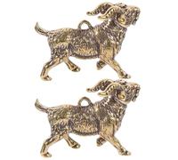 HOUDERCO Porte-clés chèvre en laiton 2 pièces - Style compact et léger - Pendentif multifonction pour DIY porte-clés - Accessoire décoratif pour sac à dos
