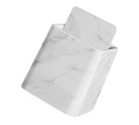 HOUDERCO Poubelle Cuisine Petite Avec Couvercle Motif Marbre Résine Compacte Blanche Pour Salle De Bain Bureau Chambre - Poubelle Solide Et Facile à Nettoyer, Accessoire Organisation Intérieure