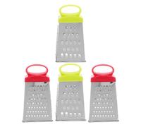 HOUDERCO Râpes à Légumes Multifonction Lot de 4 en Acier Inoxydable à Quatre Côtés Design Compact et Gain de Place, Outils Pratiques pour Râper Carottes et Fromage Cuisine et Maison