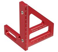 HOUDERCO Règle de Menuiserie en Alliage D'aluminium Rouge, Outil de Mesure D'onglet Multifonction Léger et Pratique, pour Présents Fête des Pères en Travail du Bois