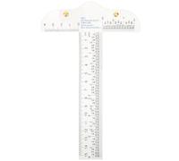 HOUDERCO Règle en T Multifonction en Plastique Rigide Transparent pour Dessin et Couture, Outil de Mesure Portable, Adapté Pliage Textile et Travaux Manuels