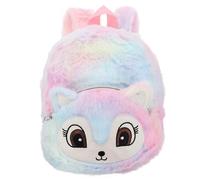 HOUDERCO Sac à Dos Peluche Moelleux pour Garçon et Filles Motif Licorne, Polyester Peau Douce, Finition Soignée, Vie Quotidienne et Transporter Livres ou Bonbons