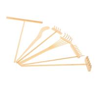 HOUDERCO Set de 6 Râteaux en Bambou pour Jardin Zen, Outils de Jardinage pour Bac à Sable et Petit Jardin, Décoration de Bureau Facile à Ranger et Râteau Entre Plantes