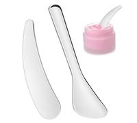 HOUDERCO Spatule à Crème Cosmétique en Acier Inoxydable Argenté Réutilisable 2pcs pour Soins du Visage Usage Quotidien et Voyage des Déchets