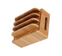 HOUDERCO Station De Charge Multi-appareils Bois Organisateur Pratique pour Téléphones Tablettes Et Écouteurs Support Amovible Et pour Chargeur USB De Rangement Élégante Et