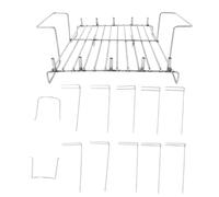 HOUDERCO Support à Rôtir Le Poulet en Acier Inoxydable Multifonctionnel Portable pour Barbecue Extérieur et Cuisson Intérieure, Grille Robuste pour Cuisse de Poulet Grillée Argenté