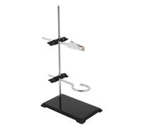 HOUDERCO Support de Condenseur de Laboratoire Base Carrée en Fer, Support Annulaire Ajustable pour Verrerie et Matériel de Chimie, Adapté aux Activités de Laboratoire