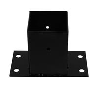 HOUDERCO Support de Poteau en Fer Noir Base Carrée pour Terrasse Protection pour Garde-Corps et Installation Simple sur Gazebo ou Pergola