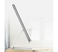 HOUDERCO Support de Téléphone Portable Protège la Chute Tablette en Alliage D'aluminium Argenté, Support Plat de Bureau Léger et Portable