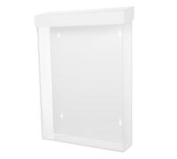 HOUDERCO Support Mural en Acrylique Blanc pour Brochures Imperméable avec Couvercle, Design Gain de Place et Bords Lisses, pour Agences de Services Immobiliers