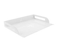 HOUDERCO Support Mural en Métal Blanc pour Plateau de Projecteur et Boîtier Câble, Installation Facile Fonctionnalité de Vision Adaptable pour Home Cinéma et Présentations Professionnelles