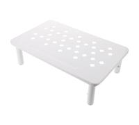 HOUDERCO Support Réglable pour Mangeoire Automatique, Plateforme Surélevée en Acier Laminé, 3 Niveaux de Hauteur, Blanc, Adapté aux Chats et Petits Animaux Domestiques en Intérieur