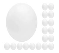 HOUDERCO Œufs en Plastique Réalistes pour Oiseaux, Lot de 24, Blanc | Finition Fidèle, Nettoyage Facile, Entraînement au Couvage, pour Pinson et Remplacement de Petites Couvées