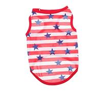HOUDERCO Veste Respirante pour Animaux De Compagnie Gilet Estival à Rayures Rouges pour Chiens Et Chats pour Fêtes Occasions Spéciales