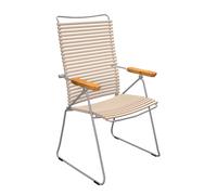 HOUE Chaise de jardin avec accoudoirs Click Position beige structure en acier peint par poudrage