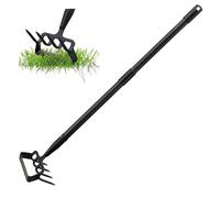 Houe de Jardin avec Râteau Serfouette Binette Trident de Jardin pour Labourer et Désherber Le Sol Cultivateur de Jardinage Manuel