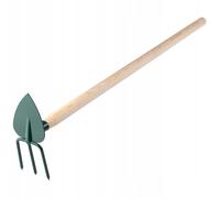 Houe de jardin KADAX avec manche en bois, forme de cœur, 3 dents