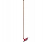 KADAX Pioche avec tête en métal - Pioche de jardin avec manche en bois - Pioche pour enlever les mauvaises herbes - Accessoire de jardin à désherber (demi-circulaire, largeur 23 cm, rouge)