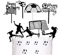 Houhounb Lot de 15 décorations de gâteau en acrylique - Thème de football - Décoration de gâteau - Décoration de fête sportive