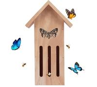 Houilles de Papillons pour l'extérieur, mangeoire en Bois Papillon, hôtel d'insectes à l'épreuve des intempéries, 11,2x3,9x3,2 Pouces hôtel pour Mites, Lacets