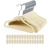 HOUISM - Lot de 30 cintres en velours pour bébés avec 20 pinces, design en cascade, ultra fins, économise l’espace, pour l'organisation du placard de chambre d'enfant