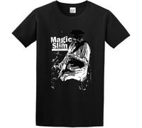 HOUKAI Men's Magic Slim Blues Guitarist Chicago Rip Legend Music Fan T-Shirt Print Tees T Shirt O Neck Manches Courtes(Medium)