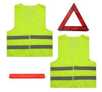 Houkary 3 in1 Triangle et Gilet Jaune pour Voiture Pliable Kit Triangle de Signalisation et Gilet Jaune Haute Réflectivité Triangle Voiture Kit pour Les Voitures Conforme aux Normes Européennes ECE