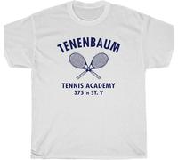 HOUKEEYUE Tenenbaum Tennis Academy T-Shirt - Wes Rushmore Anderson White