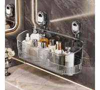 Houkiper Etagere Ventouse, Etagere Douche a Suspendre Sans Perçage étagère De Douche Ventouse, Acrylique Rangement Douche Sans Percage Support Savon Douche Gel Nettoyant pour le Visage