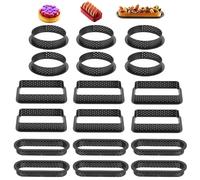 Houkiper Lot de 18 moules à gâteau en mousse - Avec cercle, rectangle, ovale, mini emporte-pièces pour gâteaux mousseux, gâteaux et desserts