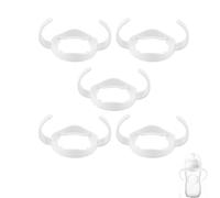 Houkiper Porte-bouteilles D'allaitement pour Bébés, Poignées de Biberon à Col Large, Poignée en Plastique Standard Easy-Grip pour Série AVENT Natural (lot de 5) (Blanc)