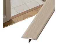 HOUKOIKBUG Barre De Seuil en T 90cm Bande De Transition De Sol, Bande De Raccordement D'espace Aluminium, Bande De Transition pour Bois Et Carrelage(Light Gray,20mm/4/5in)