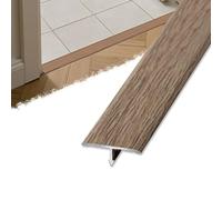 HOUKOIKBUG Barre De Seuil en T 90cm Bande De Transition De Sol, Bande De Raccordement D'espace Aluminium, Bande De Transition pour Bois Et Carrelage(Brown,15mm/3/5in)