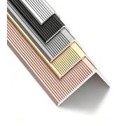 HOUKOIKBUG Nez De Marche Aluminium De 90 100 120cm Nez De Marche Profilé D'escalier Antidérapante Forme en L 50 X 30mm pour Extérieurs Intérieurs Bordure D'escalier(Black,90cm/36in)