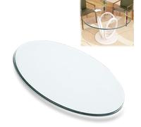 HOUKOIKBUG Plateau De Table Rond en Verre Trempé 28cm-100cm Plaque Ronde Circulaire De Qualité pour Tables À Manger, Basses, Terrasse, Comptoir(380mm(15in))