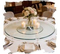 HOUKOIKBUG Plateau Tournant En Verre Trempé Pour Table 60 70 80 90 100cm Plateau Rotatif Pour Table À Manger Rotation Assiette De Service Domestique(100cm/40in)