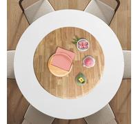 HOUKOIKBUG Rond Plateau De Service En Bois 50 60 70 80 90 100 Cm Lazy Susan Plateau Tournant, Table À Manger Plateau De Service Avec Roulement Silencieux(Natural Wood,70cm/28in)