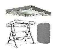 HOUKOIKBUG Toile De Rechange pour Balancelle De Jardin 3 Places 190x132cm Housse De Balançoire De Jardin Imperméable Couverture Auvent pour Balancelle Balcon(Gray,56x47in-142x120cm)