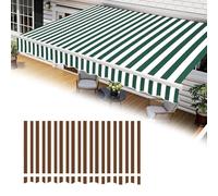 HOUKOIKBUG Toile De Rechange pour Store Banne Et Auvent De Terrasse 3.6x3m Tissu Polyester Anti-UV Et Imperméable avec Volants, pour Balcon Jardin(Brown-White,12x10ft/3.6x3m)