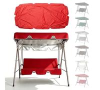 HOUKOIKBUG Toit De Balancelle De Jardin 190x132cm Auvent De Balançoire D'extérieur Toile De Rechange pour Balancelle en Tissu Oxford 420D Imperméable Protection UV(Red,77x49in-195x125cm)