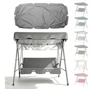 HOUKOIKBUG Toit De Balancelle De Jardin 190x132cm Auvent De Balançoire D'extérieur Toile De Rechange pour Balancelle en Tissu Oxford 420D Imperméable Protection UV(Gray,56x47in-142x120cm)