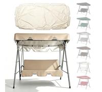 HOUKOIKBUG Toit De Balancelle De Jardin 190x132cm Auvent De Balançoire D'extérieur Toile De Rechange pour Balancelle en Tissu Oxford 420D Imperméable Protection UV(Beige,77x49in-195x125cm)