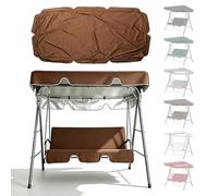 HOUKOIKBUG Toit De Balancelle De Jardin 190x132cm Auvent De Balançoire D'extérieur Toile De Rechange pour Balancelle en Tissu Oxford 420D Imperméable Protection UV(Coffee,77x43in-195x109cm)