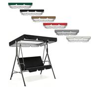 HOUKOIKBUG Toit De Rechange pour Balancelle De Jardin Imperméable Toile De Rechange Pare-Soleil À Balançoire 3 Places Housse De Toit pour Balancelle Tissu Oxford(Black,75x52in-190x132cm)