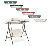 HOUKOIKBUG Toit De Rechange pour Balancelle De Jardin Imperméable Toile De Rechange Pare-Soleil À Balançoire 3 Places Housse De Toit pour Balancelle Tissu Oxford(Beige,77x43in-195x109cm)