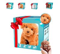 HOUKUNKA Chiot Robot amélioré 2026, Mon Chiot Robot réaliste, Compagnon interactif avec des gestes expressifs Marchant, aboyant, remuant la Queue pour Les Enfants, Les Personnes âgées (B*1)