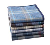 HOULIFE Homme Mouchoir en 100% Coton Doux avec Classique Carreaux pour Mariage Soirée Business Lot de 6 ou 9 Pièces, 15x15''/38x38cm